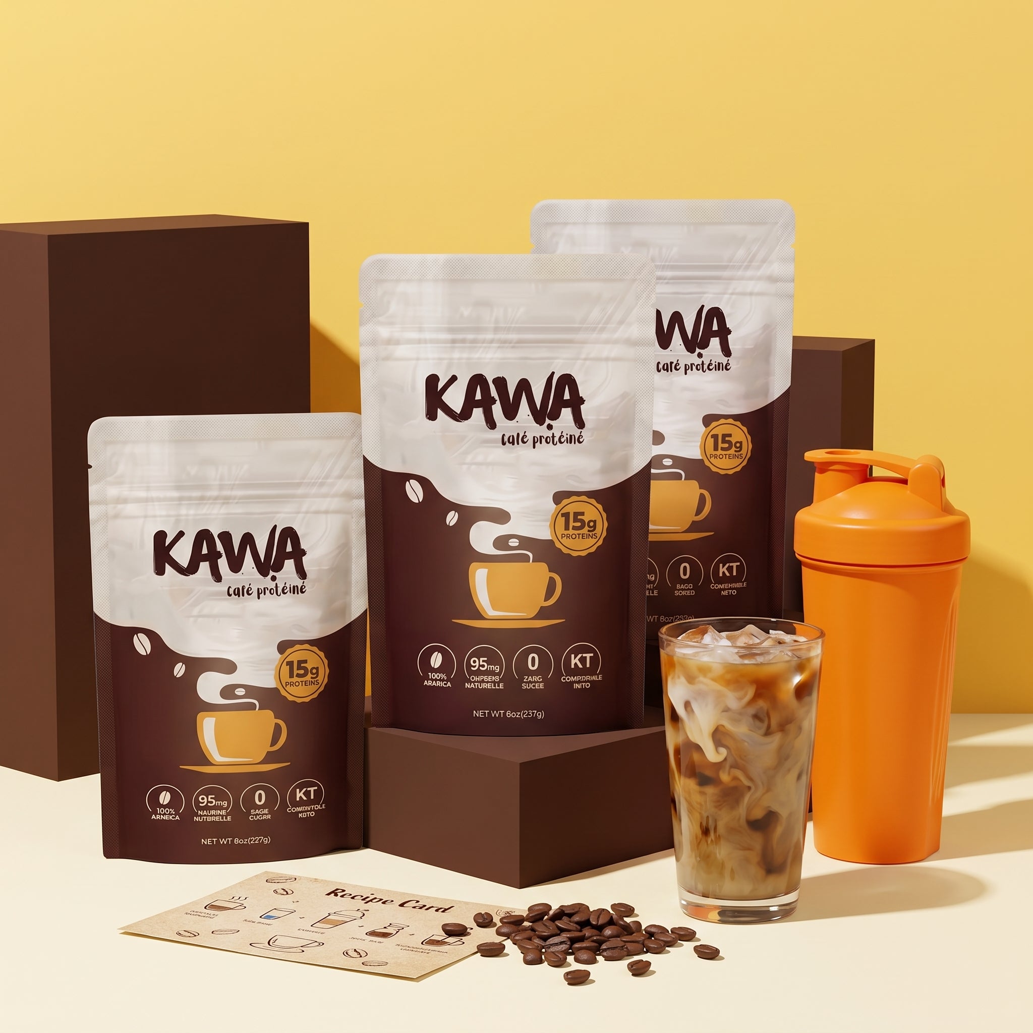 Bundle KAWA avec iced coffee et shaker orange